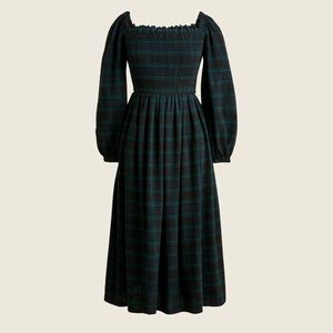 J. Crew Smocked Puff-SleeveDress